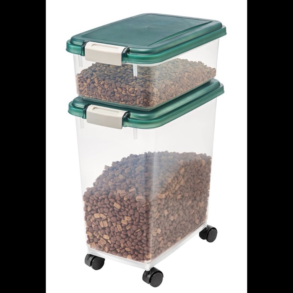 🟩IRIS USA 30+11lbs Combo Airtight Pet Food Storage Containers-2PK◻️